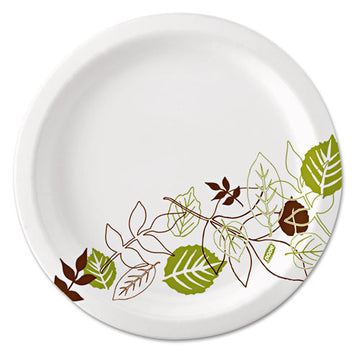 Dixie® Pathways Soak-proof Shield Mediumweight Paper Plates, 8.5" Dia, Green-burgundy, 125-pack freeshipping - TVN Wholesale